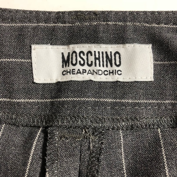 Moschino Cheap&Chic Gray Pinstripe Career Trousers - Picture 2 of 8